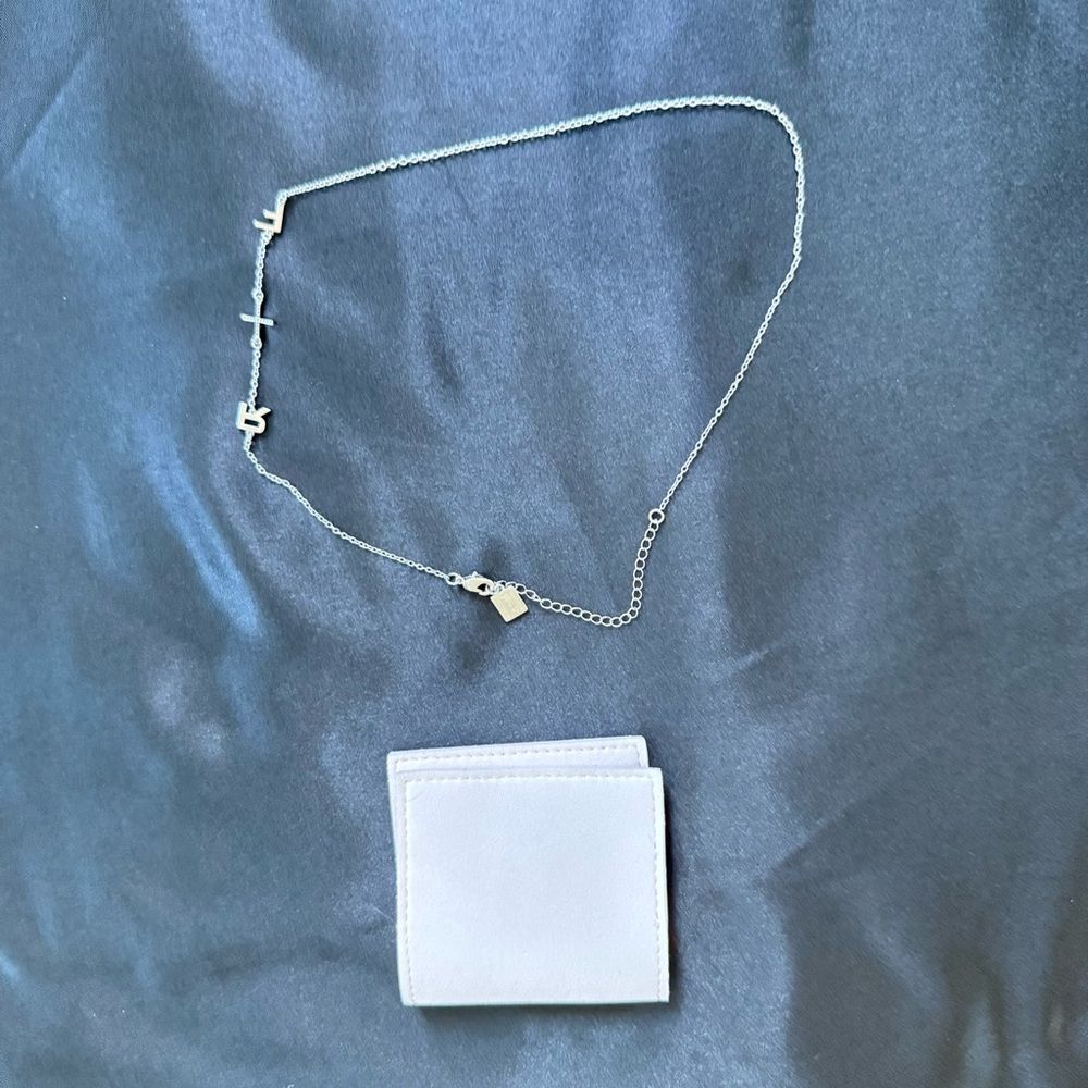 Womens Sterling Silver Name Necklace R+F
